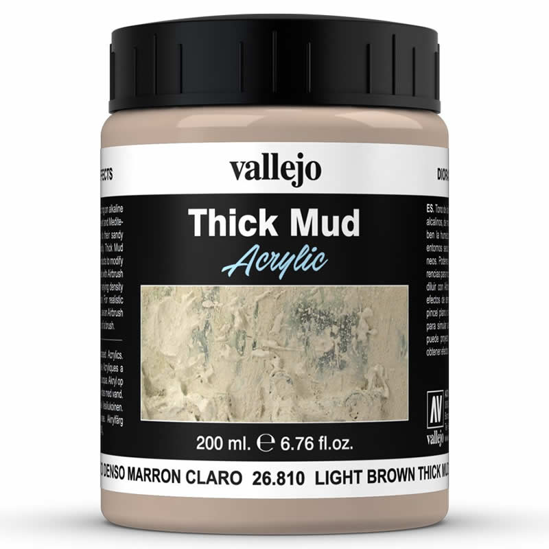 VAL26810 Light Brown Thick Mud Texture 200ml (6.76oz) Vallejo (ONLINE ORDER ONLY)