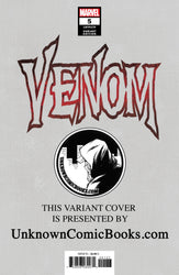 VENOM #5 UNKNOWN COMIC BOOKS VIRGIN VAR 8/22/2018 (ONLINE ORDER ONLY)
