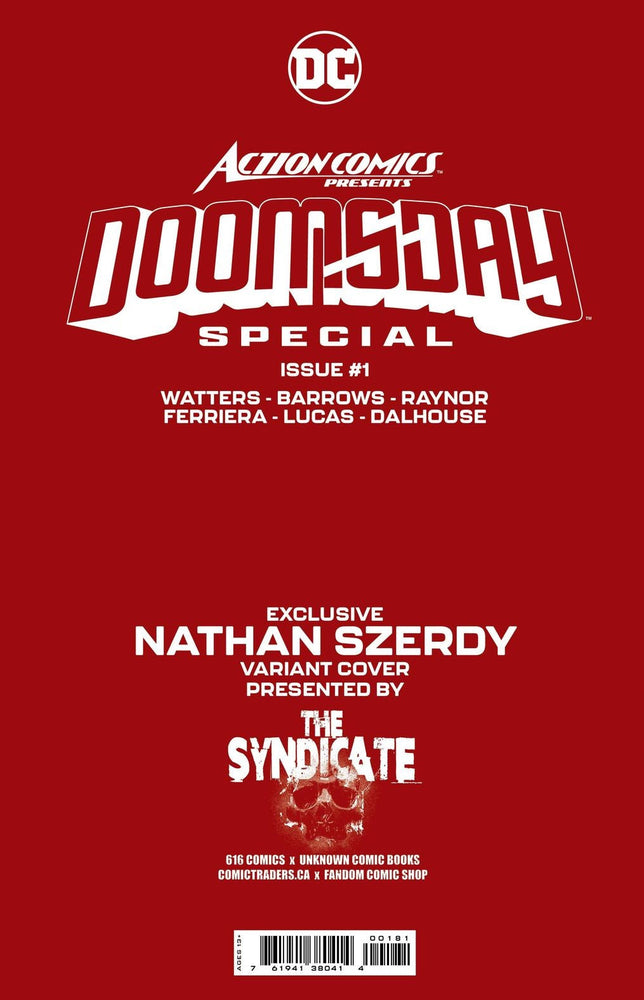 [Signed by Nathan Szerdy] ACTION COMICS PRESENTS DOOMSDAY SPECIAL #1 (ONE SHOT) NATHAN SZERDY (616) EXCLUSIVE TATTOO VIRGIN VAR [IN STOCK] (ONLINE ORDER ONLY)