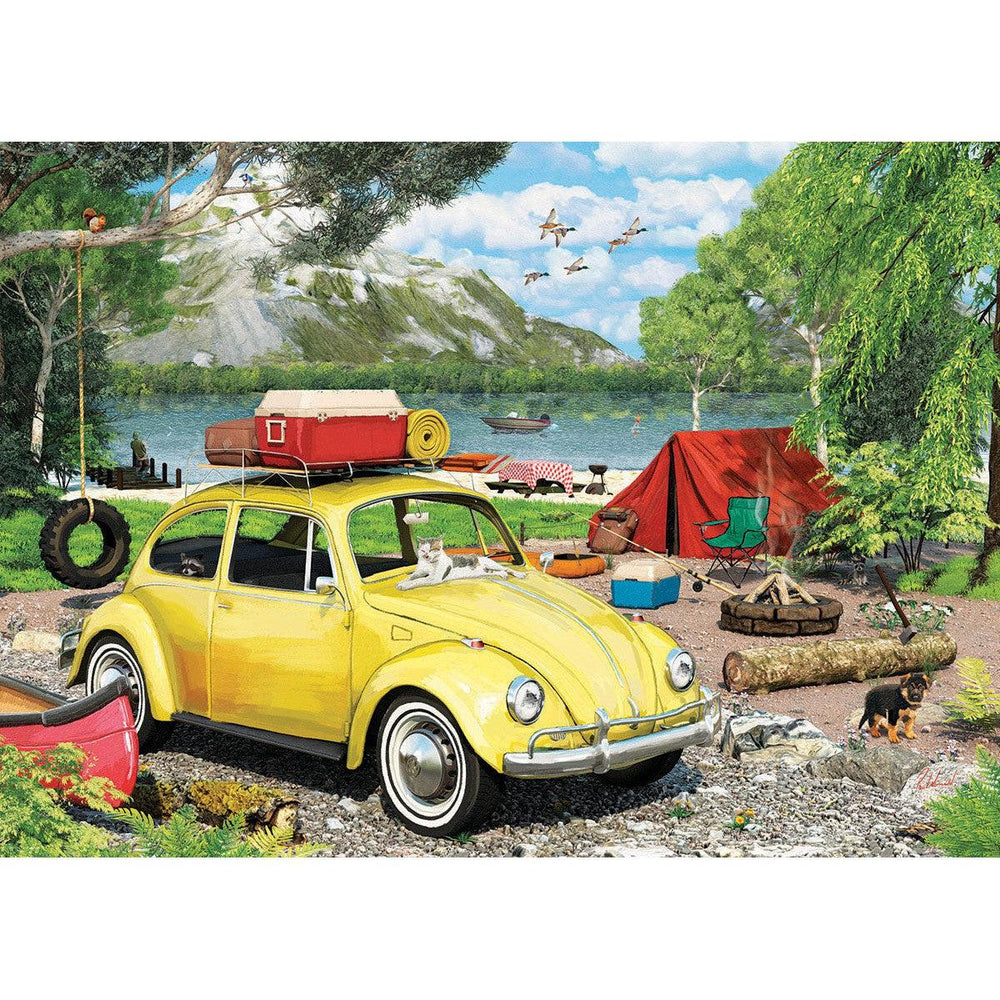 VW Beetle Camping 550 Piece Jigsaw Puzzle in Tin Eurographics (ONLINE ORDER ONLY)