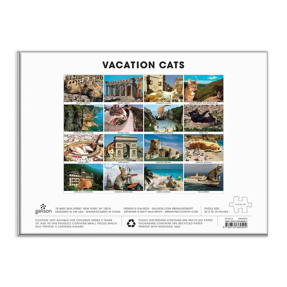 Vacation Cats 1500 Piece Jigsaw Puzzle Galison (ONLINE ORDER ONLY)