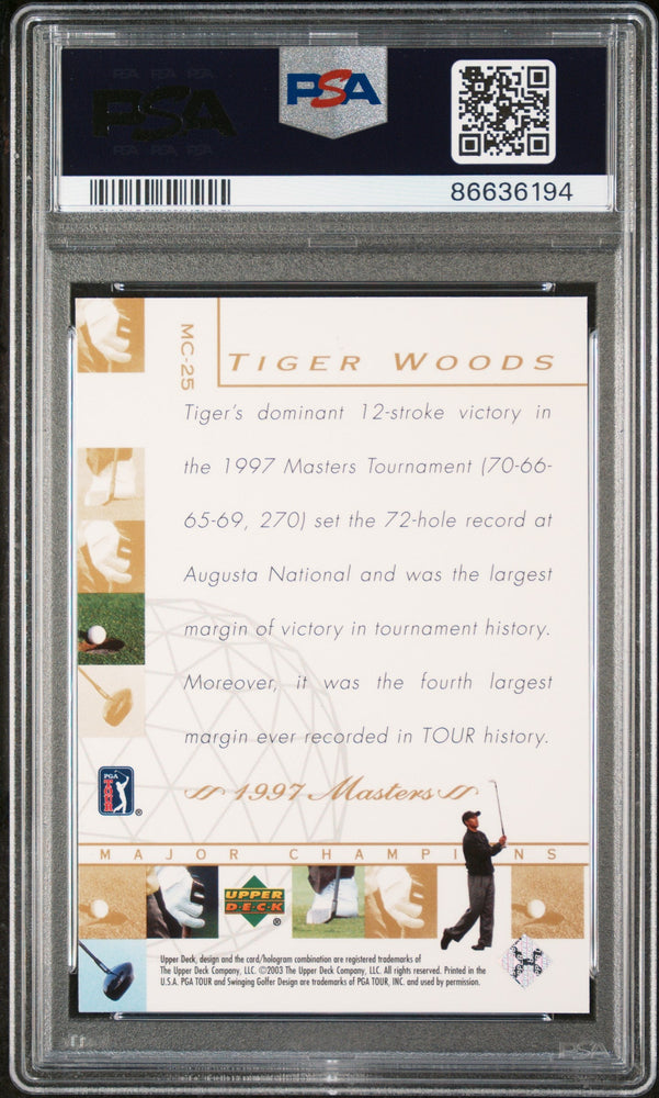 2003 UPPER DECK MAJOR CHAMPIONS TIGER WOODS #MC-25 - PSA 9 (Online Order Only)