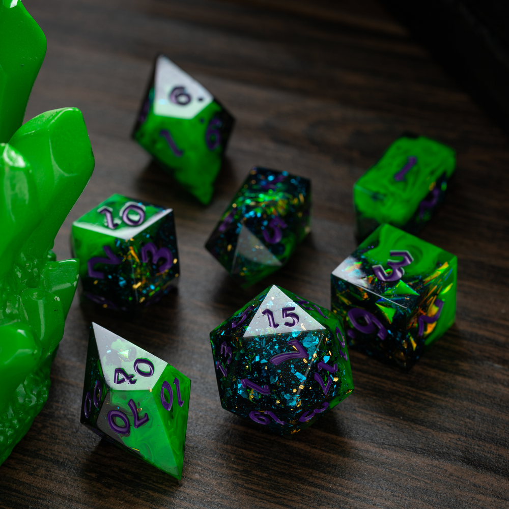 Venomous Rift Handmade Resin DND Dice Set (ONLINE ORDER ONLY)