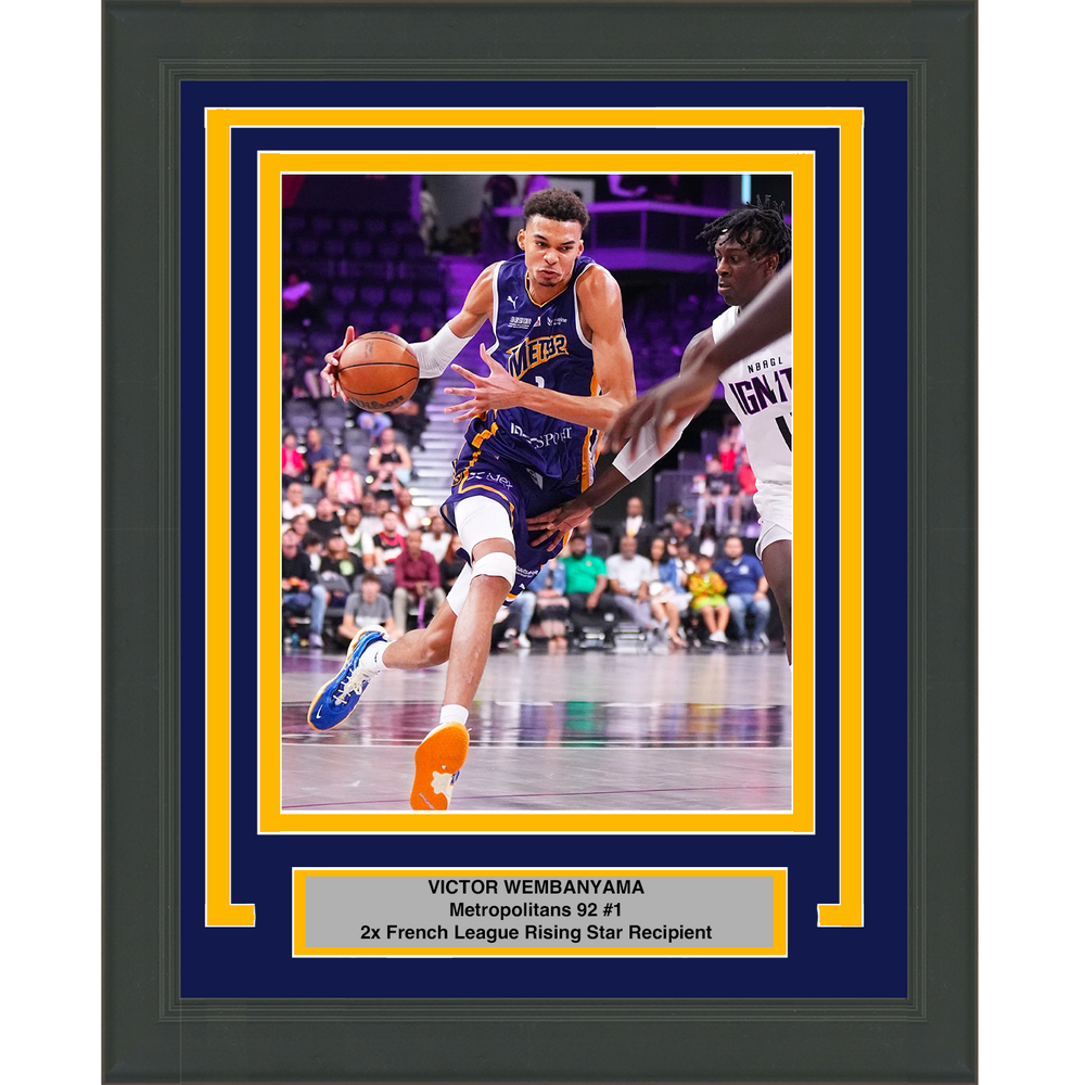 Framed Victor Wembanyama Metropolitans 92 8x10 Basketball Photo (ONLINE ORDER ONLY)