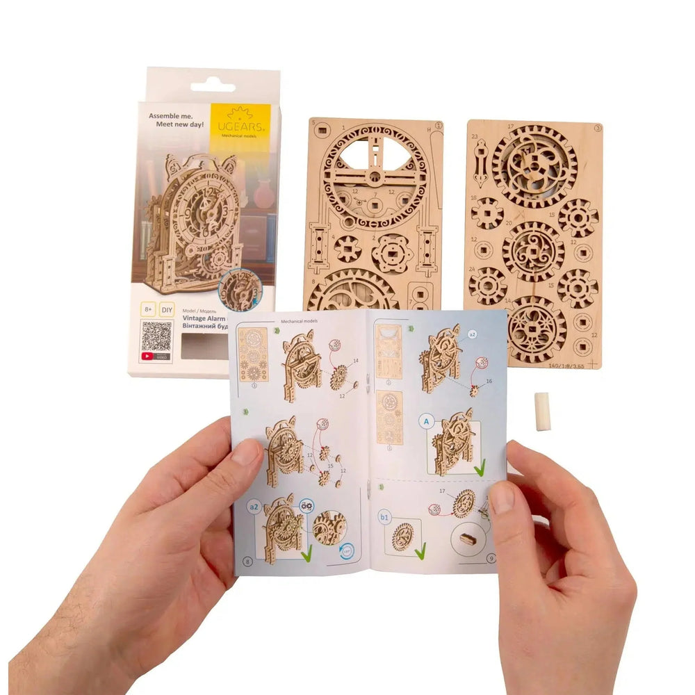Vintage Alarm Clock 3D Wood Model Kit UGEARS (ONLINE ORDER ONLY)