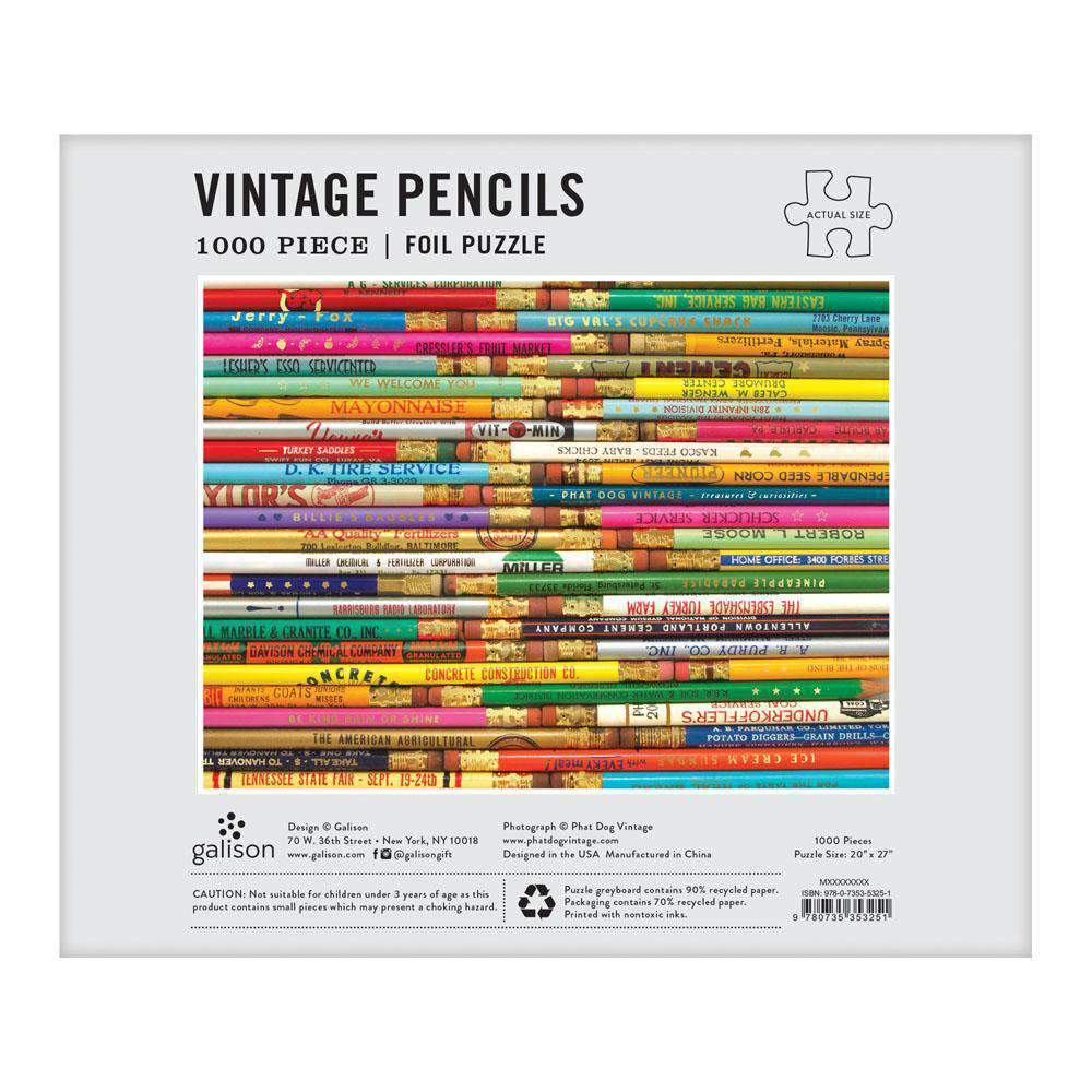 Vintage Pencils 1000 Piece Jigsaw Puzzle Galison (ONLINE ORDER ONLY)