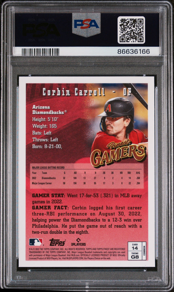 2023 TOPPS FINEST FLASHBACKS CORBIN CARROLL  #14 - PSA 10 (Online Order Only)