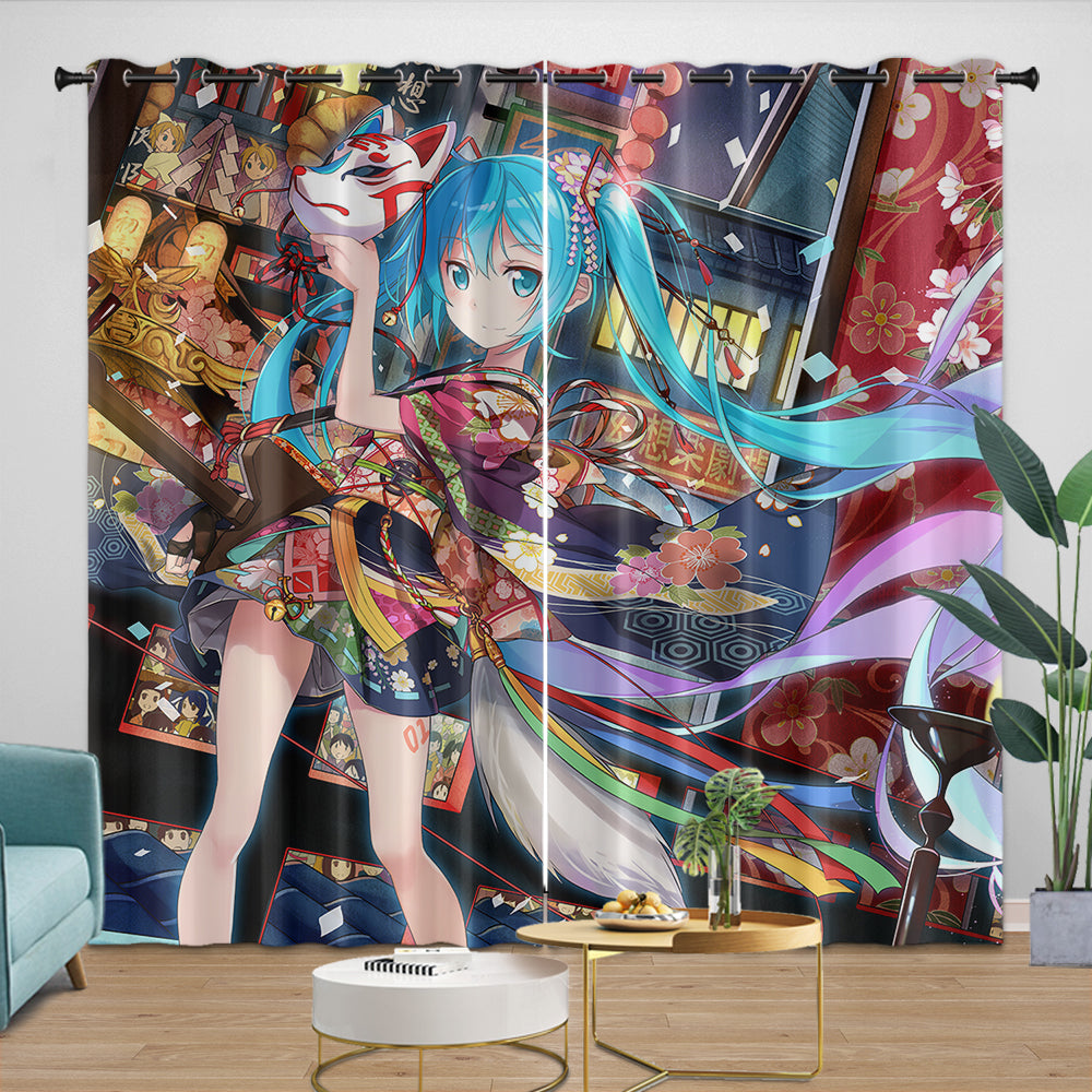Vocaloid Miku Hatsune Curtains Blackout Window Drapes (Online Order Only)