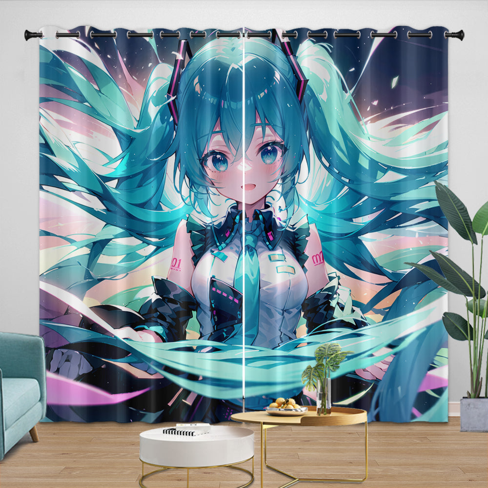 Vocaloid Miku Hatsune Curtains Blackout Window Drapes (Online Order Only)