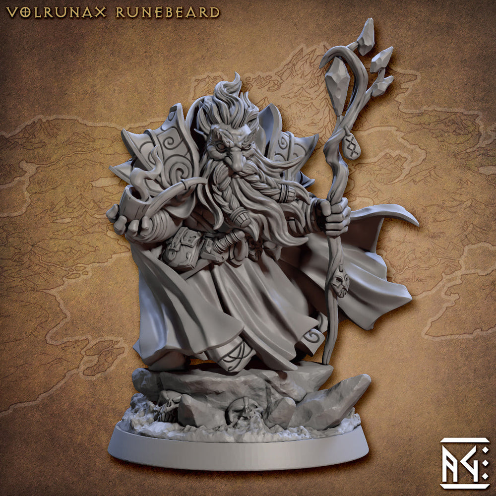 3D Printed Artisan Guild Volrunax Runebeard - The Guildmaster Arcanists Guild 28mm 32mm (Online Only)