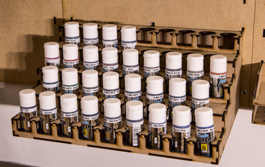 Wall Mount Paint Rack - 26mm, For Vallejo and Army Painter Style Dropper Bottles (Online Order Only)