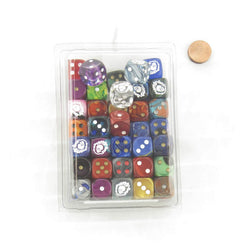 WCXCV0146E50 Flaming Skull Dice Assorted Colors with Pips 16mm (5/8in) D6 Pack of 50 (ONLINE ORDER ONLY)