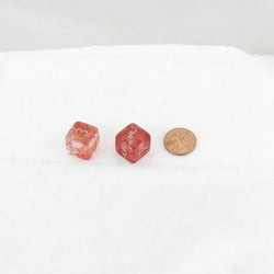 WCXPN0654E2 Red Nebula Luminary Dice Silver Numbers 16mm (5/8in) D6 Set of 2 (ONLINE ORDER ONLY)