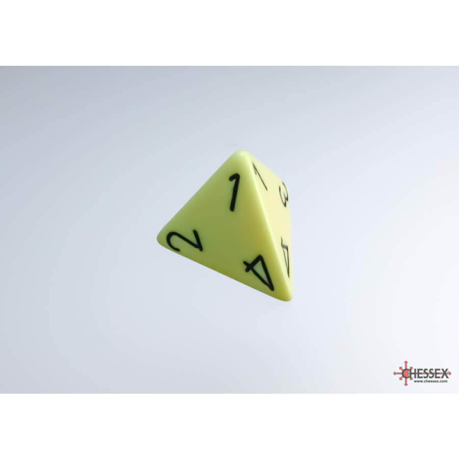 WCXPQ0462E4 Yellow Pastel Dice with Black Numbers D4 Aprox 16mm (5/8in) Pack of 4 (ONLINE ORDER ONLY)