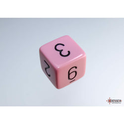 WCXPQ0664E4 Pink Pastel Dice with Black Numbers D6 Aprox 16mm (5/8in) Pack of 4 (ONLINE ORDER ONLY)