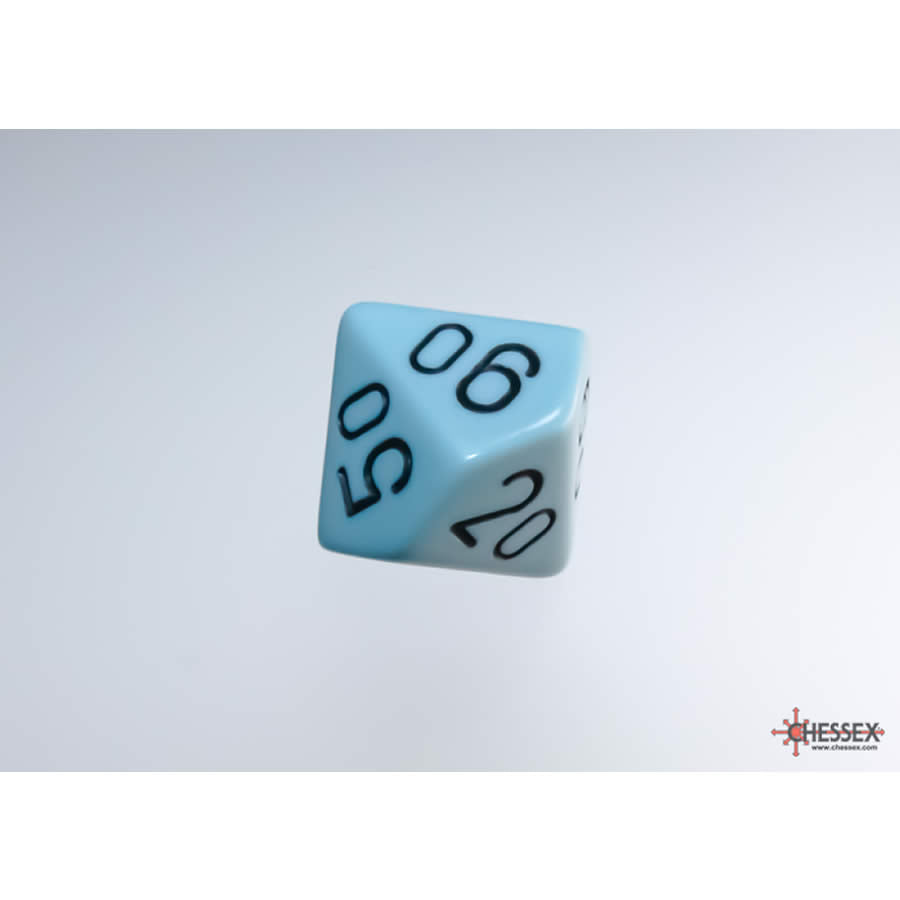 WCXPQ1166E4 Blue Pastel Dice with Black Numbers 10s D10 Aprox 16mm (5/8in) Pack of 4 (ONLINE ORDER ONLY)