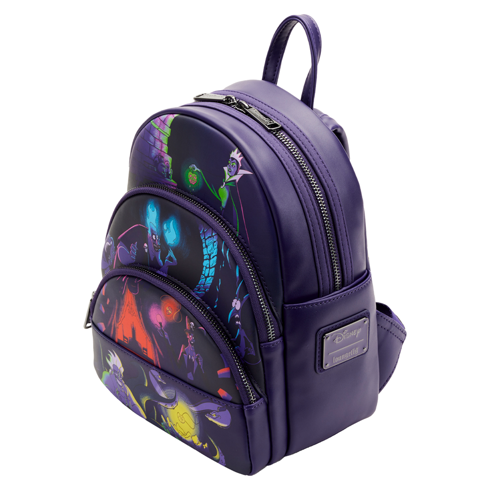 Loungefly: Disney Villains Triple Pocket Glow In The Dark Mini Backpack (ONLINE ORDER ONLY)