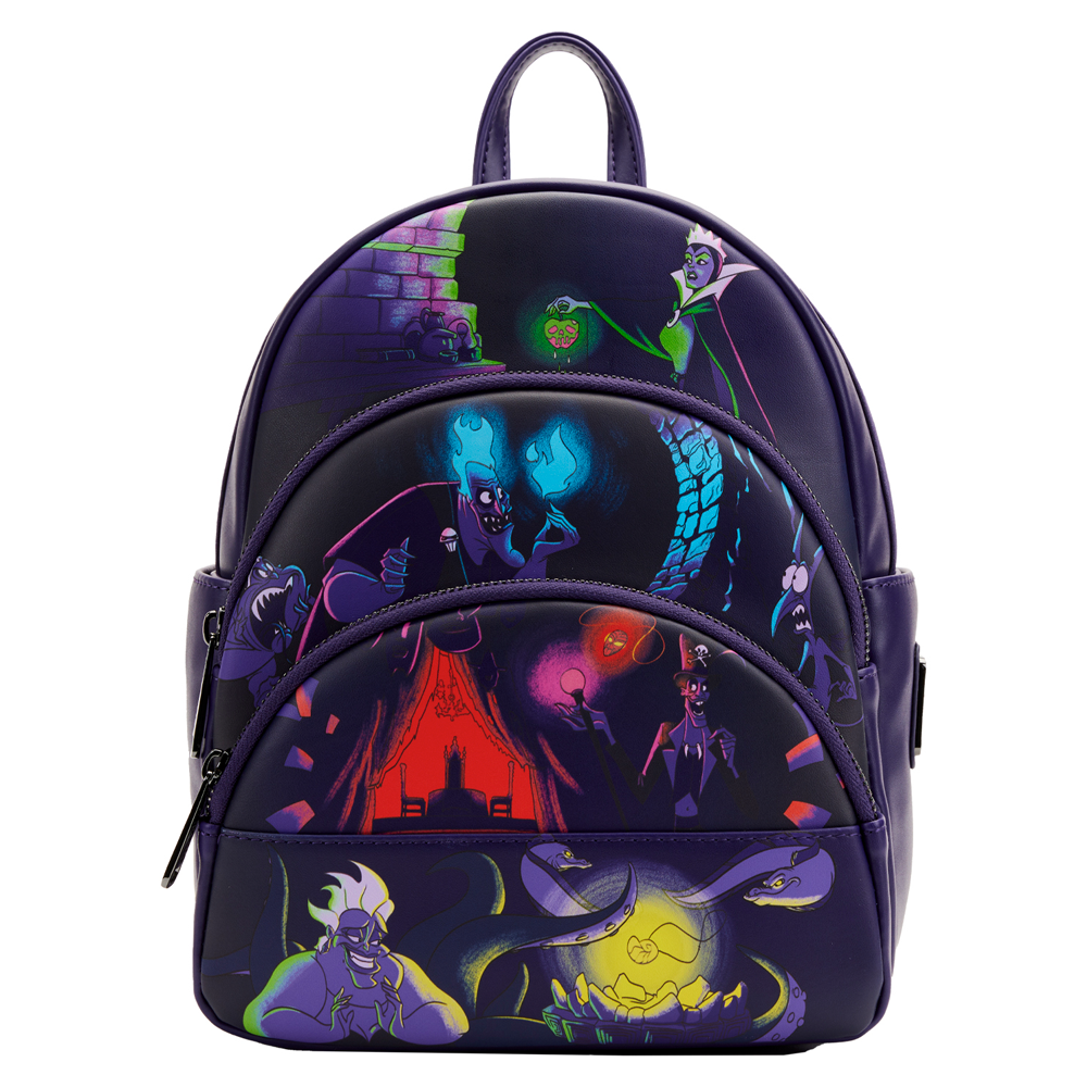 Loungefly: Disney Villains Triple Pocket Glow In The Dark Mini Backpack (ONLINE ORDER ONLY)