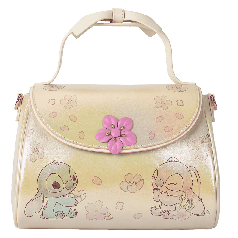 Loungefly Disney Stitch & Angel Cherry Blossom Bow Handle Crossbody Bag (Online Order Only)