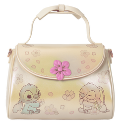 Loungefly Disney Stitch & Angel Cherry Blossom Bow Handle Crossbody Bag (Online Order Only)