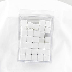 WKP01960B1 White Blank Opaque Dice Counting Cubes D6 16mm (5/8in) Bulk Pack of 100