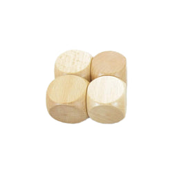 WKP18445E4 Natural Wood Blank Dice Cubes D6 30mm (1.18in) Pack of 4 (ONLINE ORDER ONLY)