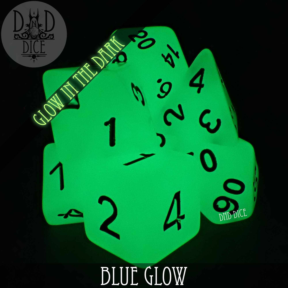 Blue Glow in the Dark Dice Set (Online Order Only)