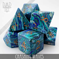 Crashing Waves Turquoise Dice Set (Gift Box) (Online Order Only)