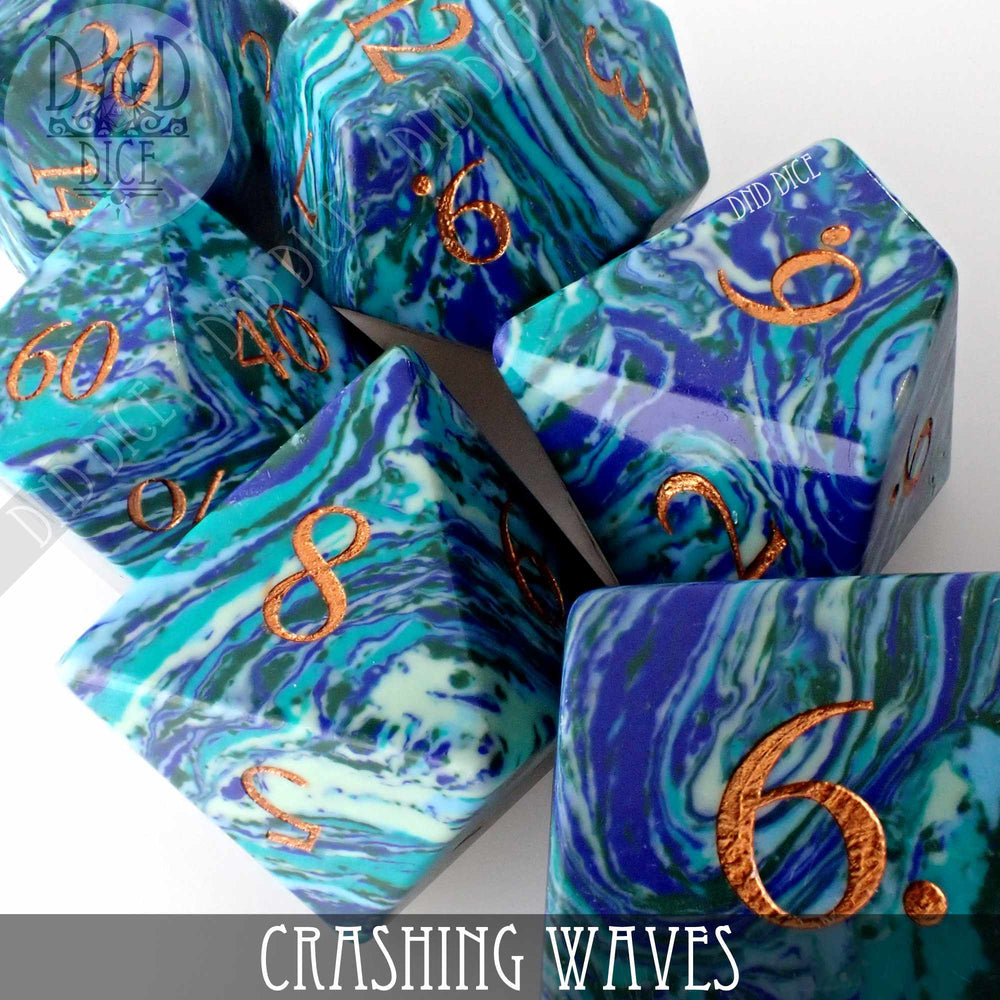 Crashing Waves Turquoise Dice Set (Gift Box) (Online Order Only)