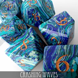 Crashing Waves Turquoise Dice Set (Gift Box) (Online Order Only)