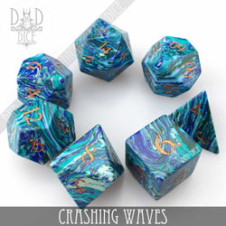 Crashing Waves Turquoise Dice Set (Gift Box) (Online Order Only)