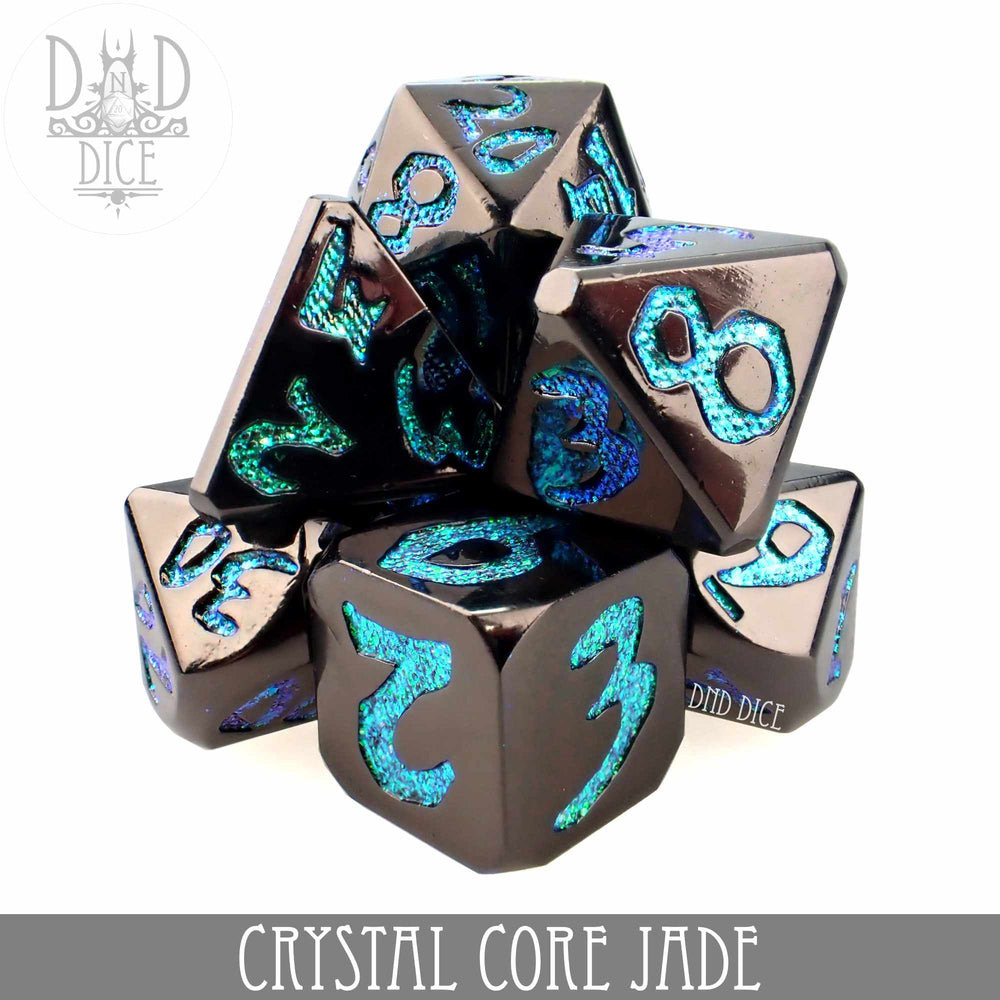 Crystal Core Jade Metal Dice Set (Online Order Only)