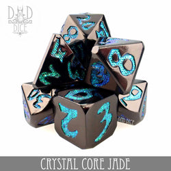 Crystal Core Jade Metal Dice Set (Online Order Only)
