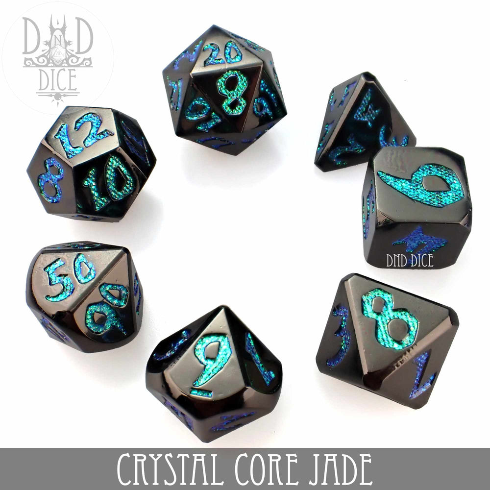 Crystal Core Jade Metal Dice Set (Online Order Only)