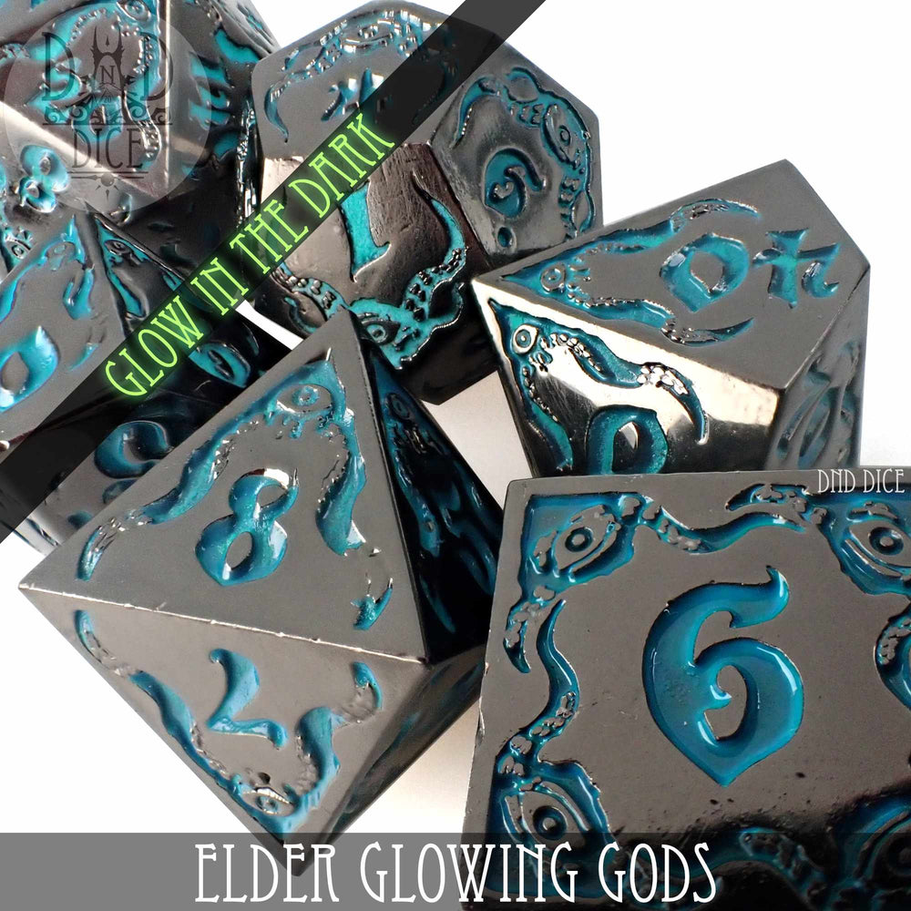 Elder Glowing Gods Metal Dice Set (Online Order Only)