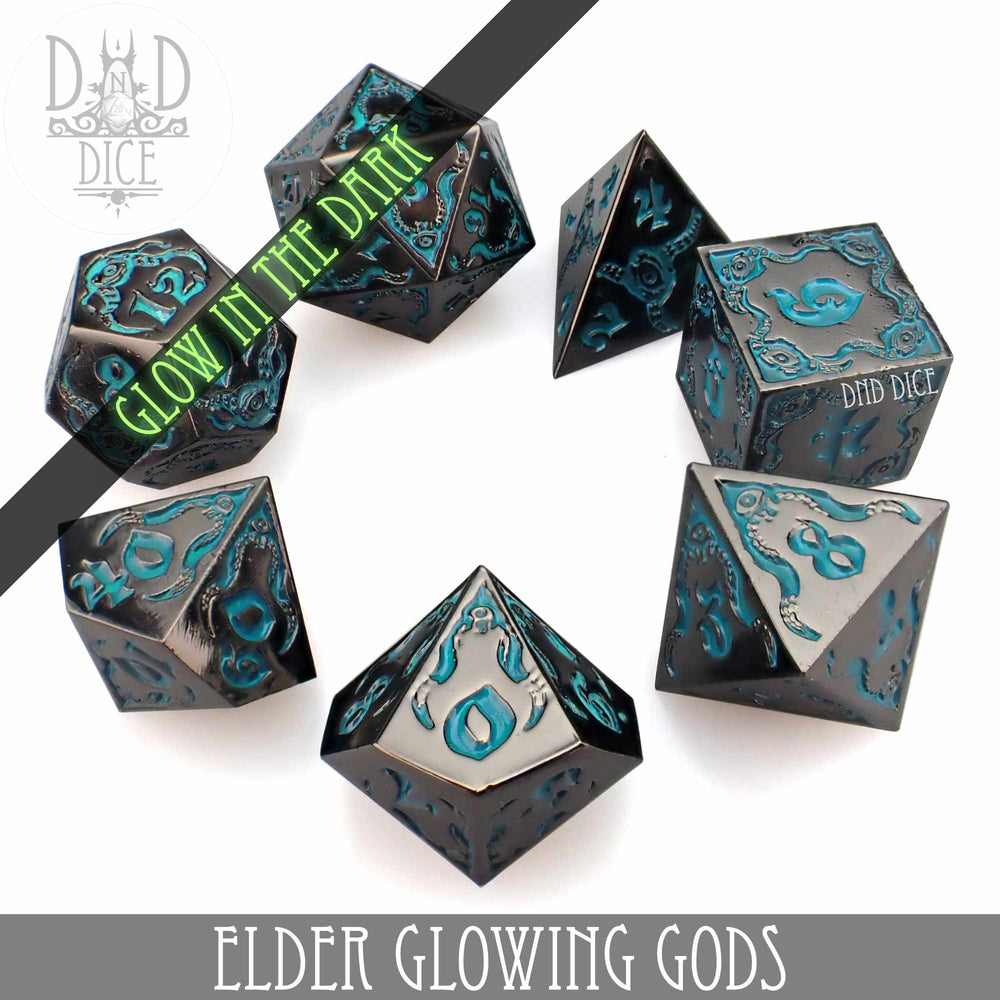 Elder Glowing Gods Metal Dice Set (Online Order Only)