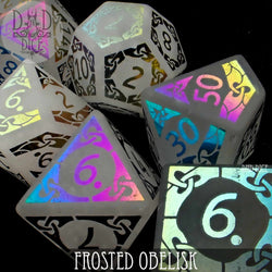 Frosted Obelisk Quartz Dice Set (Gift Box) (Online Order Only)