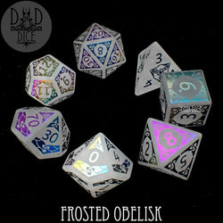 Frosted Obelisk Quartz Dice Set (Gift Box) (Online Order Only)