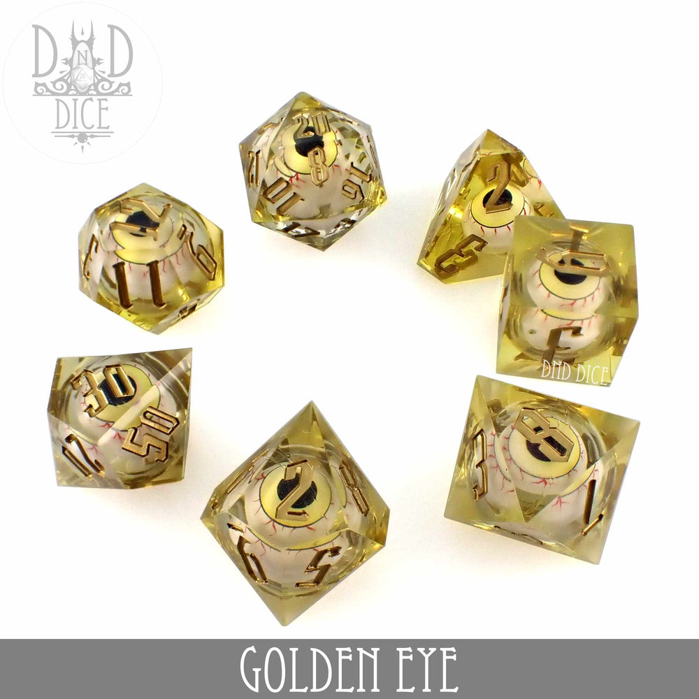 Golden Eye Liquid Core Dice Set (Online Order Only)