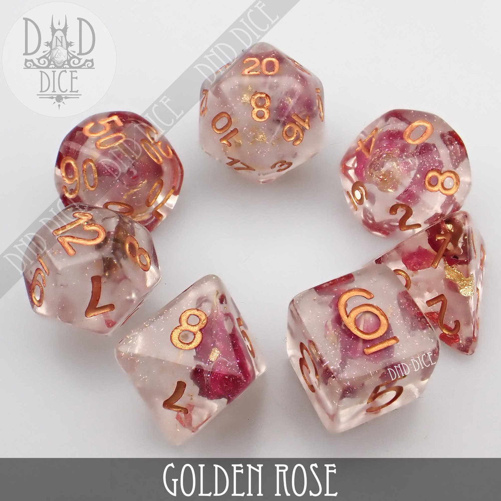 Golden Rose Dice Set (Online Order Only)