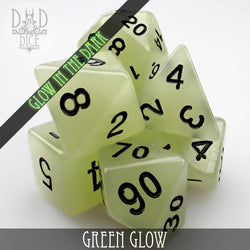 Green Glow in the Dark Dice Set (Online Order Only)