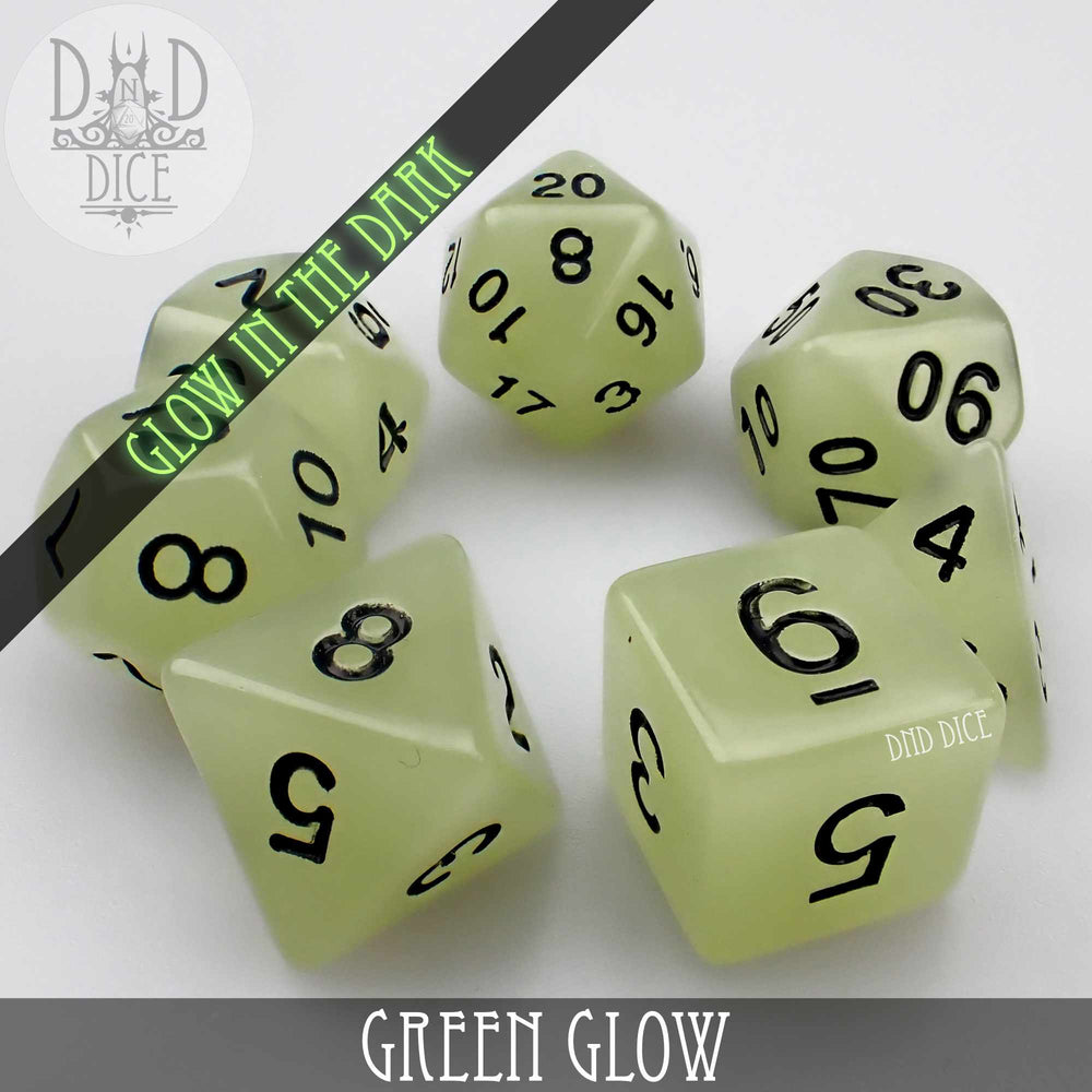 Green Glow in the Dark Dice Set (Online Order Only)