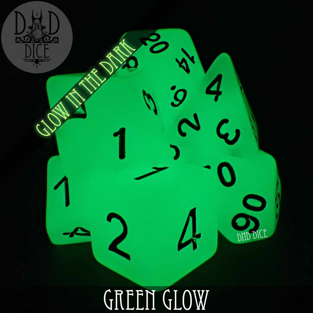 Green Glow in the Dark Dice Set (Online Order Only)