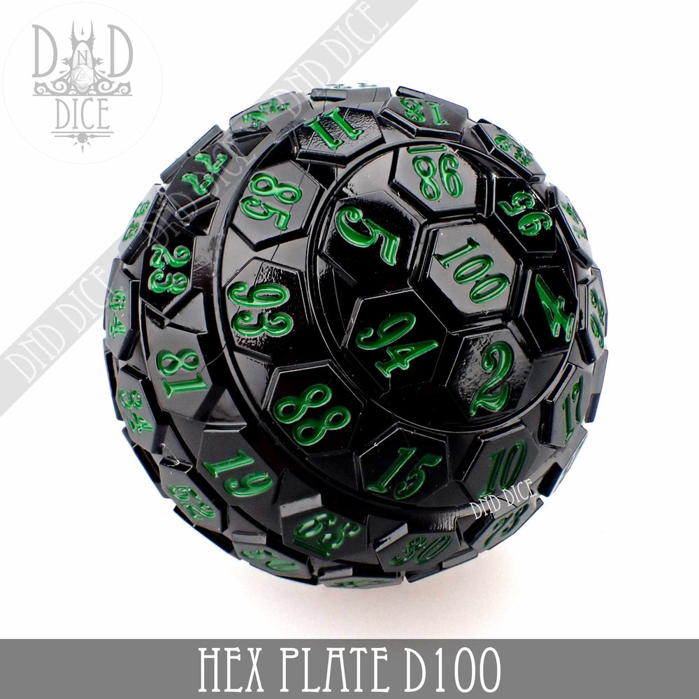Hex Plate D100 Black With Green (45mm) (Online Order Only)