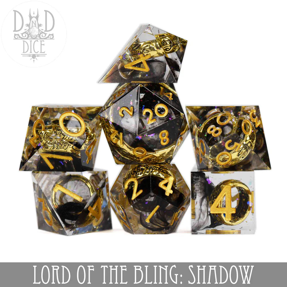 Lord of the Bling: Shadow - (Handmade) - 7 Dice Set (Online Order Only)