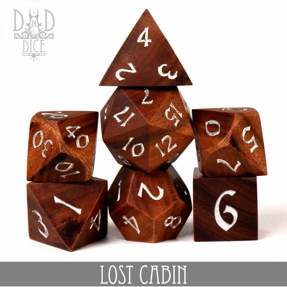 Lost Cabin Wood Dice Set (Gift Box) (Online Order Only)