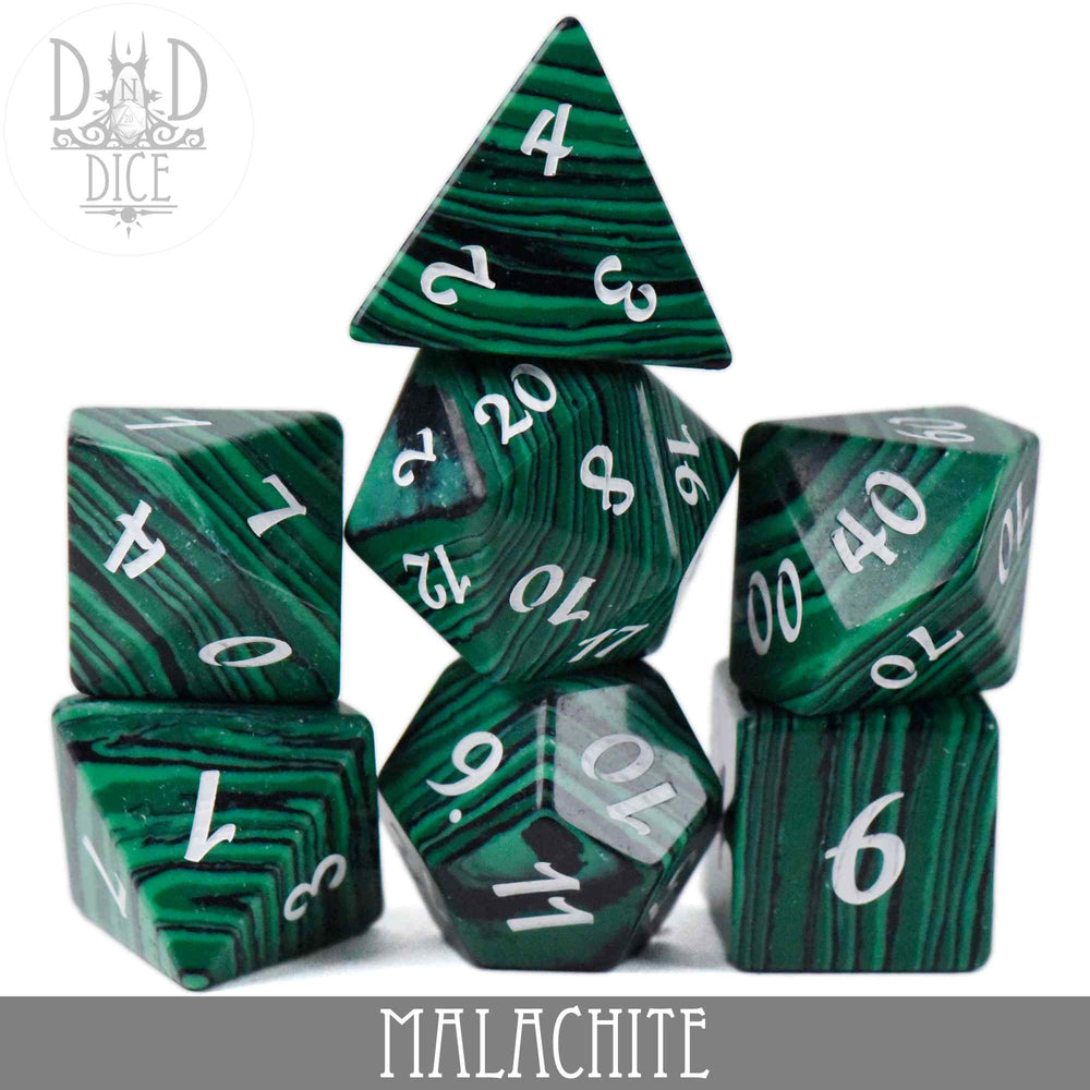 Malachite Dice Set (Gift Box) (Online Order Only)
