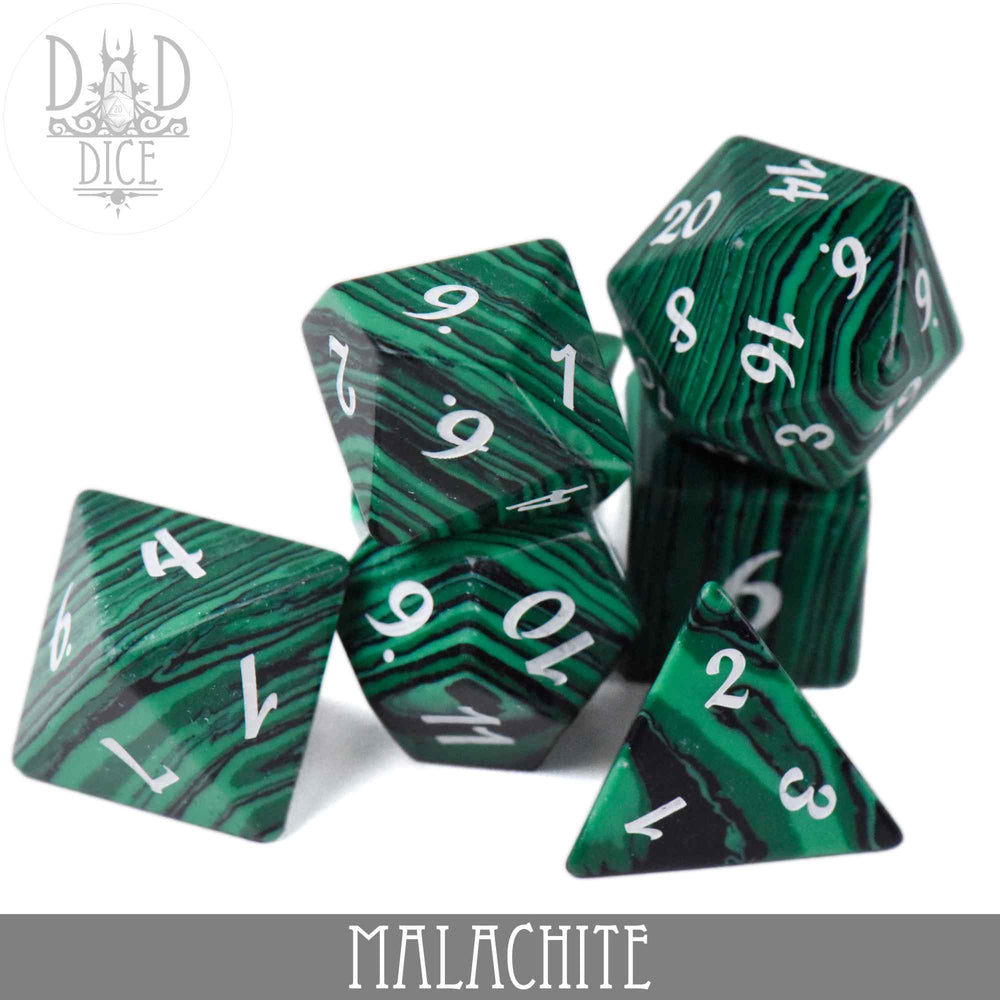 Malachite Dice Set (Gift Box) (Online Order Only)