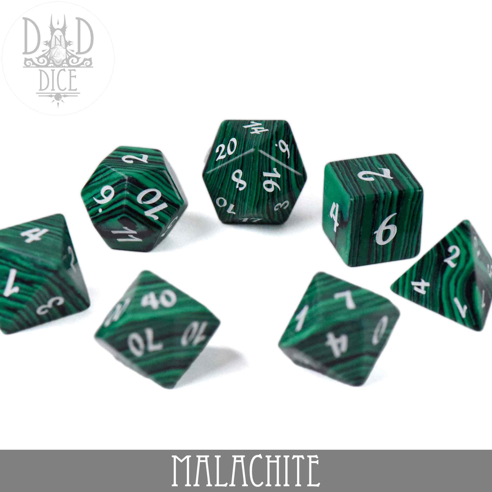 Malachite Dice Set (Gift Box) (Online Order Only)