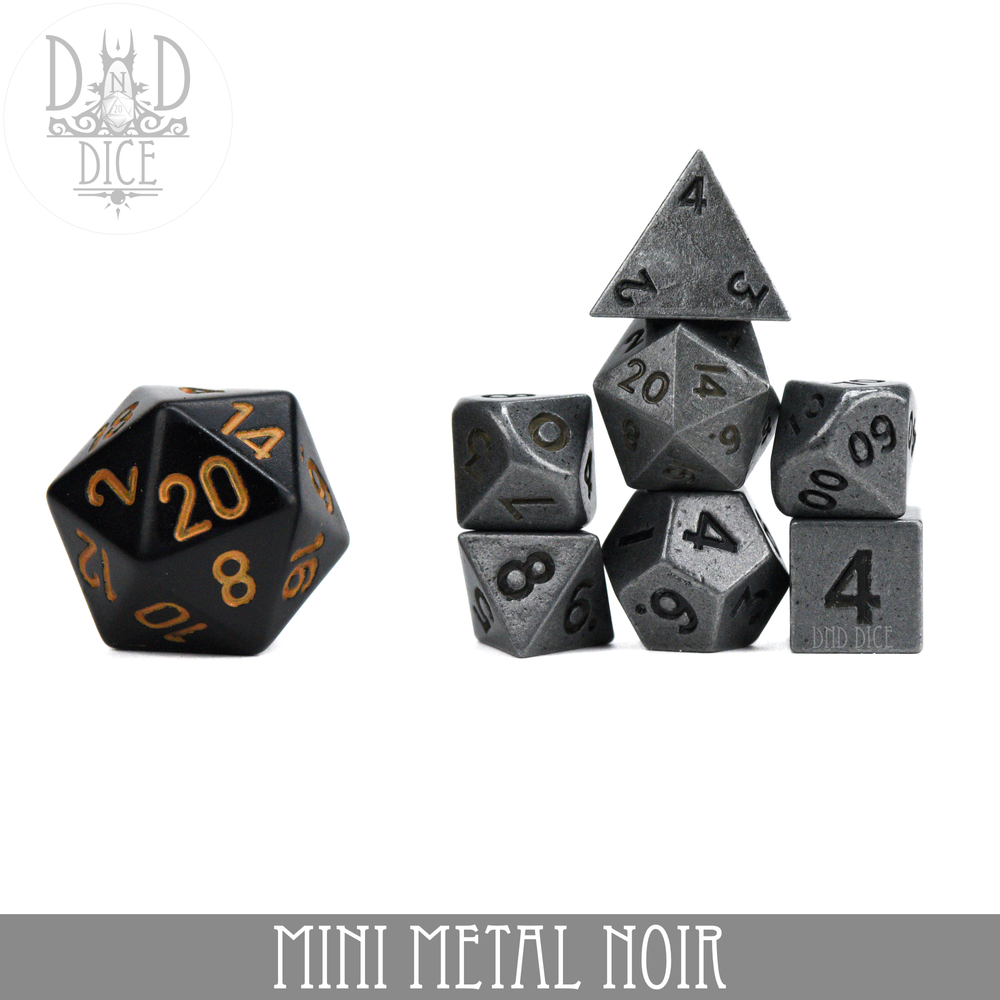 Mini Metal Noir Dice Set (10mm) (Online Order Only)